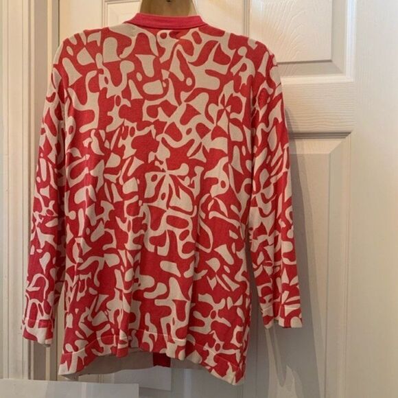 Josephine Chaus Pink and White Button Up Cardigan - Picture 2 of 6